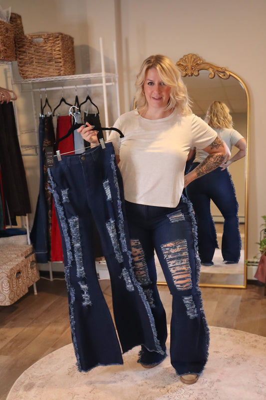 copy of "Sara Ann" Dark Wash Flare image 0