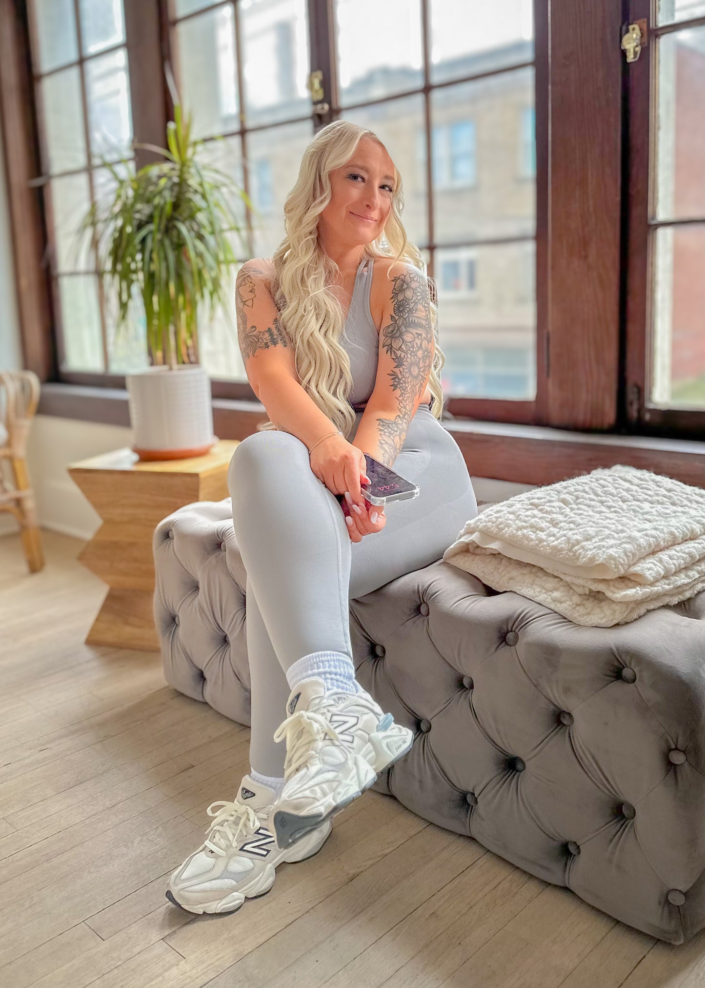 Bare Gray Set: Leggings + Bra Bundle